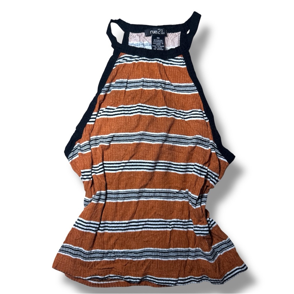 Rue21 Women's Tank Top - orange and Black Stripes
